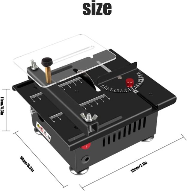 Mini Multi-functional Table Saw, Mini Table Saw, Mini Table Saw for Crafts, Mini Table Saw, 7 Speed Adjustable, 1/2" Adjustable Cut Depth Liftable Table Saw (A)-POIULTD