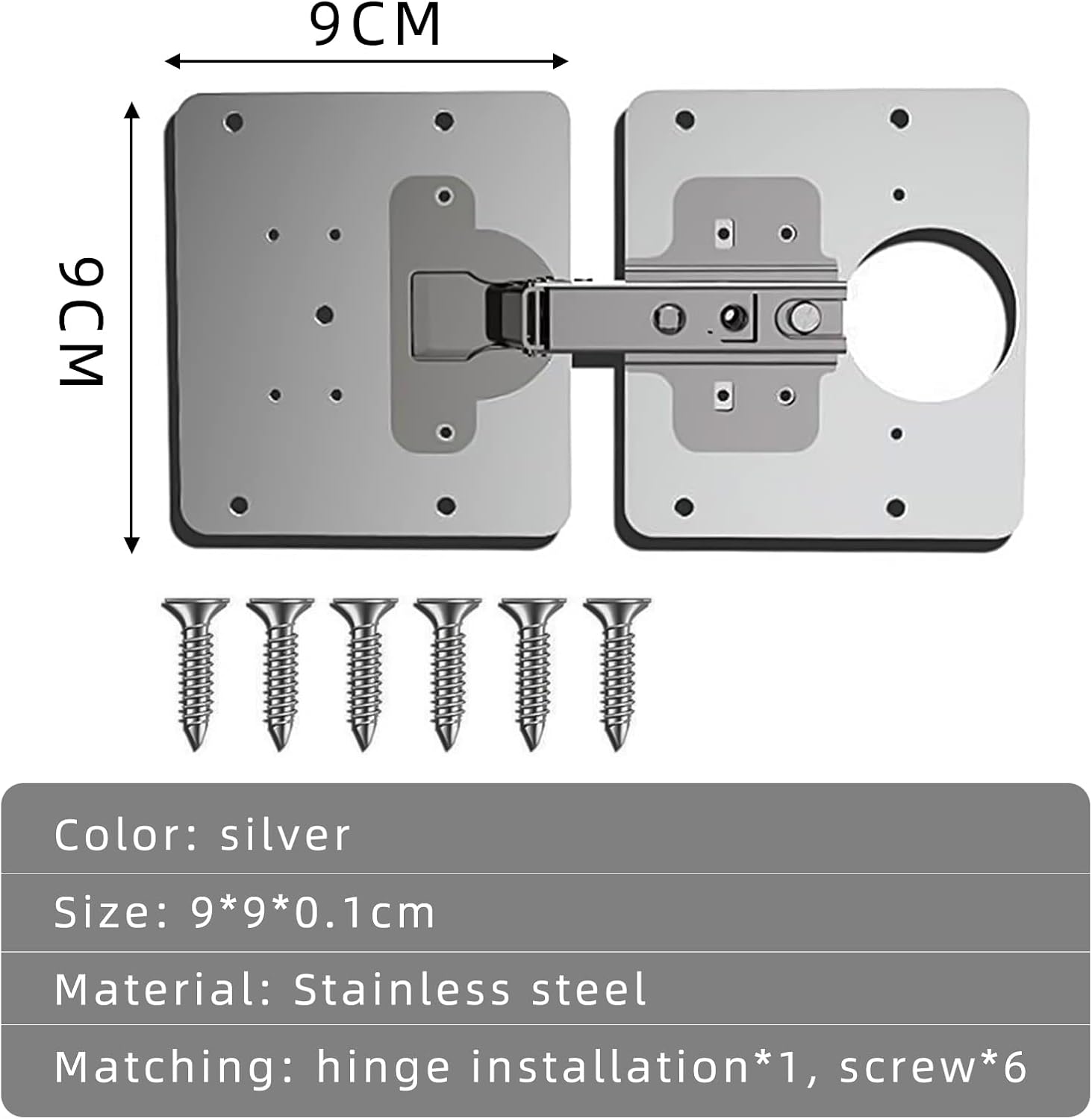 Repair piece for side hinge plate