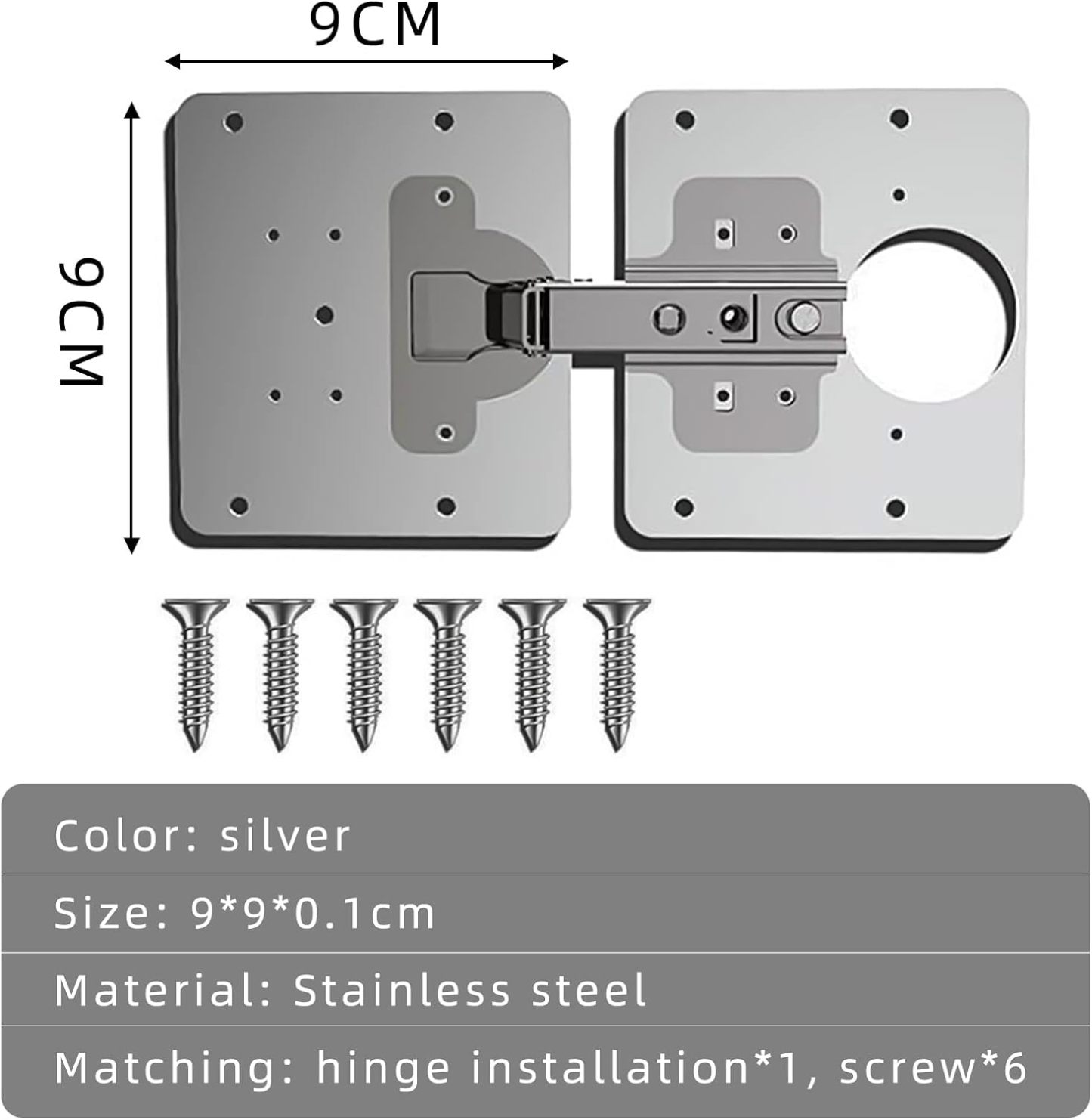 Repair piece for side hinge plate