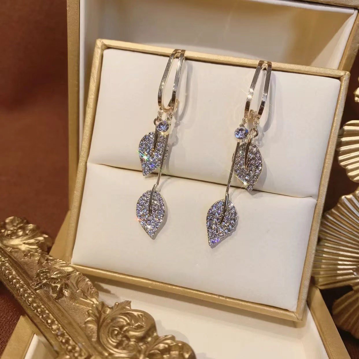 Last Day 50% Off-Natural shell zircon earrings-POIULTD