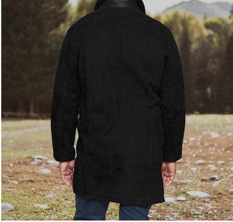Men's mid-length loose woolen overcoat-POIULTD