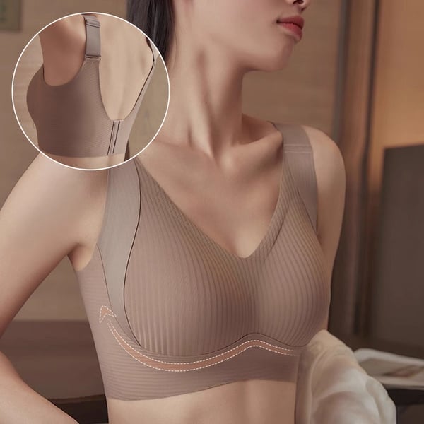 🎉Last Day -🏆️Women's Ribbed Push Up Adjustable Wireless Bra-POIULTD