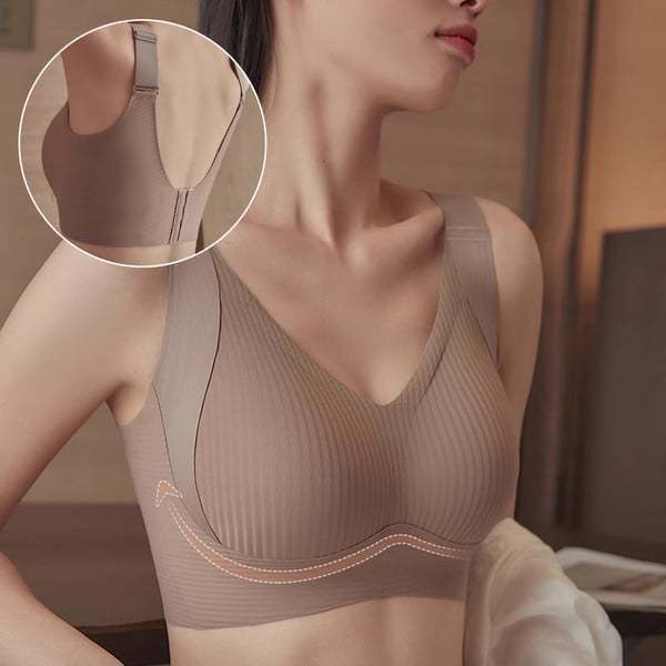 🎉Last Day -🏆️Women's Ribbed Push Up Adjustable Wireless Bra-POIULTD