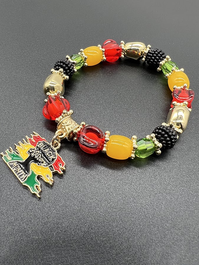 Unisex Black History Month Stretch Cord Bracelet-POIULTD