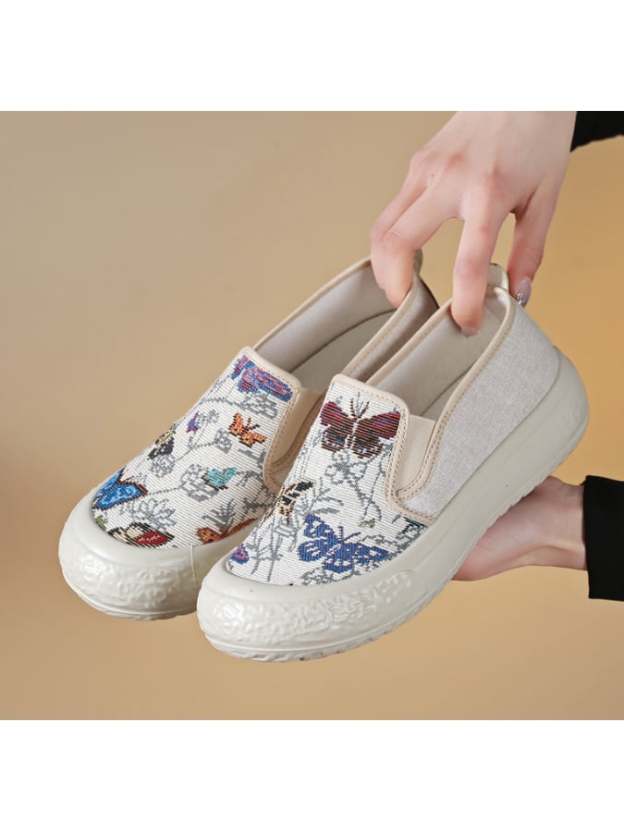 New Fashion Tide Shoes Thick Bottom Casual Wild Single Shoes Shallow Mouth Flat Bottom Shoes-POIULTD