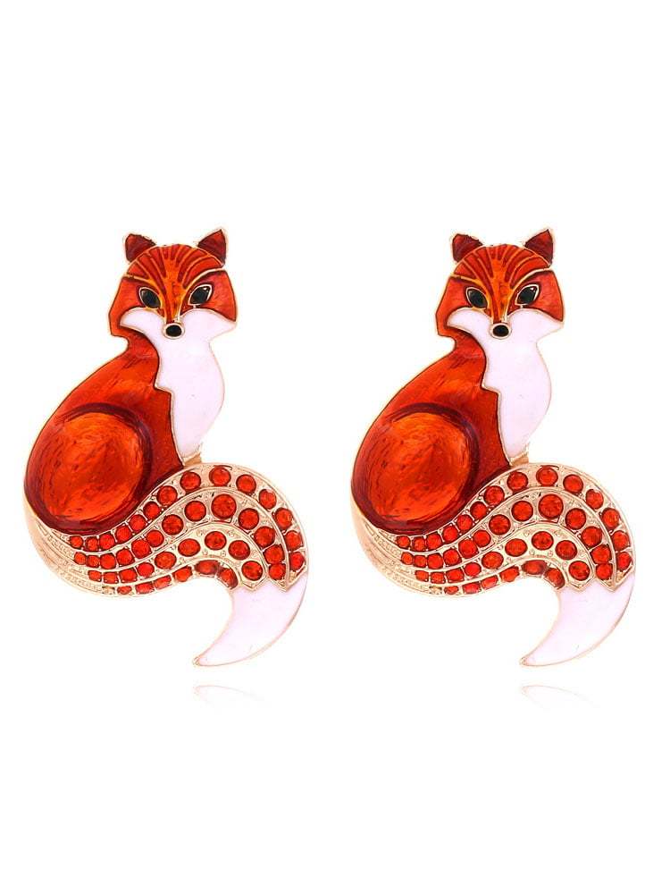 Funny Fox Cartoon Earrings-POIULTD