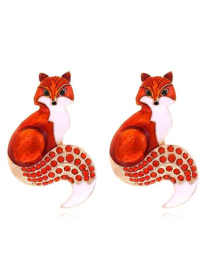 Funny Fox Cartoon Earrings-POIULTD