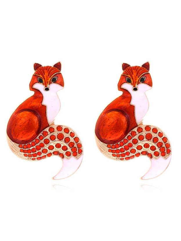 Funny Fox Cartoon Earrings-POIULTD