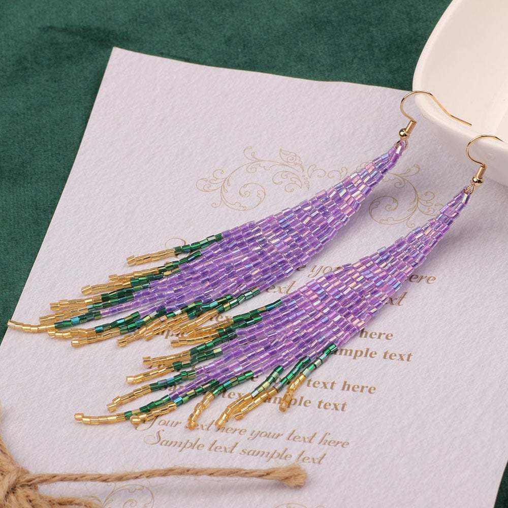 Mardi Gras Tassel Earrings-POIULTD