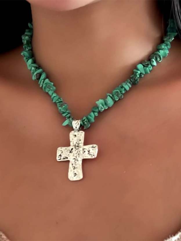 Women's Western Style Cross Necklace-POIULTD