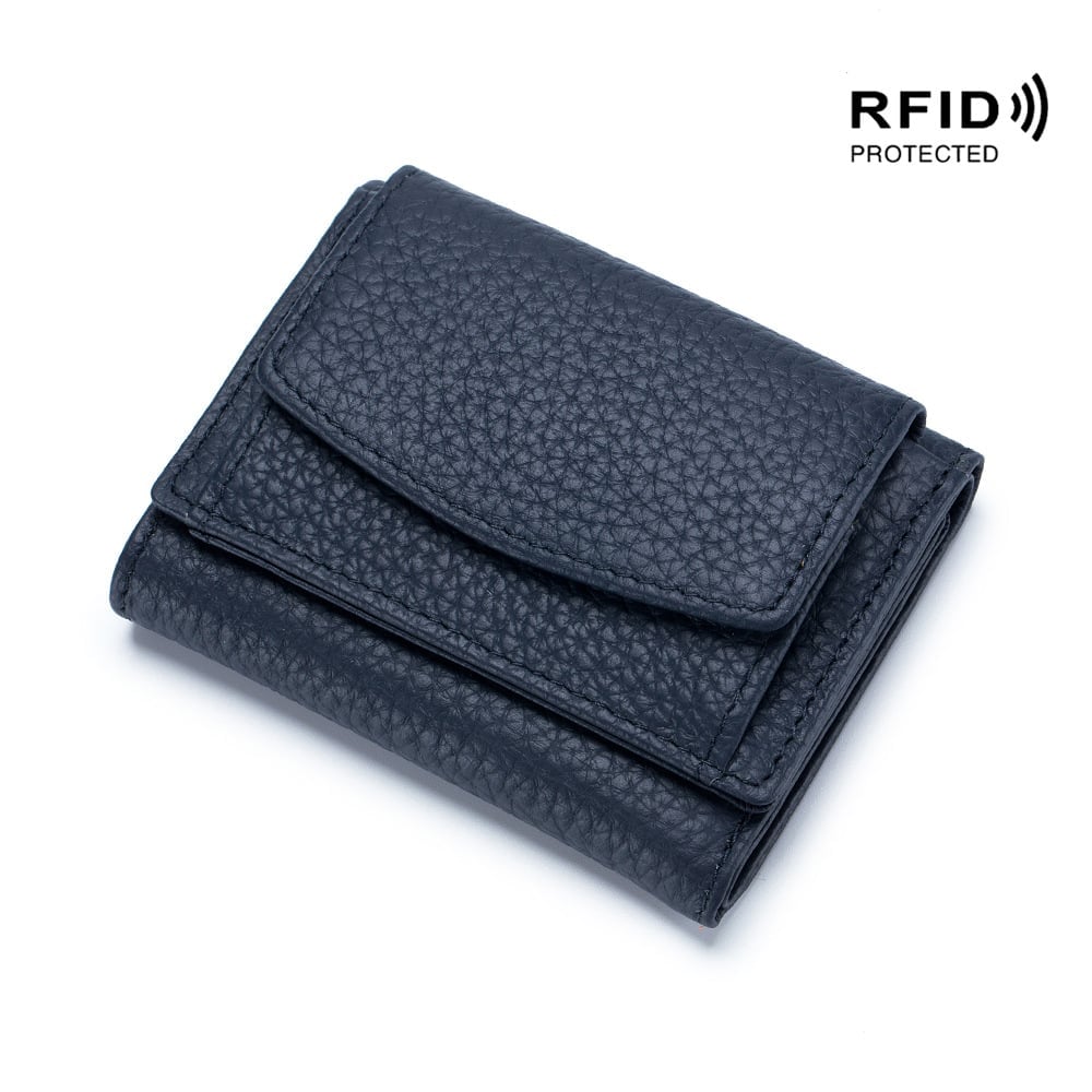 2024 New Genuine Leather RFID Blocking Card Holder Organizer Pocket Mini Wallet-POIULTD