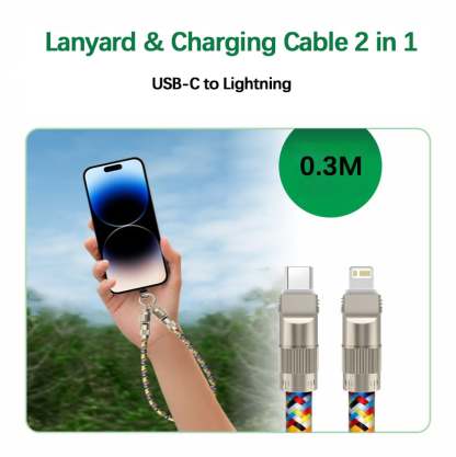 🔥🔥2-in-1 Mobile Phone Lanyard & Charging Cable, compatible with USB-C to USB-C and USB-C to Lightning interfaces-POIULTD