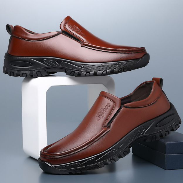 MEN'S EXTENDED WIDTH FOOT AND HEEL COMFORTABLE PLATFORM CASUAL SHOES-POIULTD