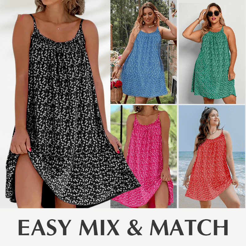Floral Printed Camisole Dress-POIULTD