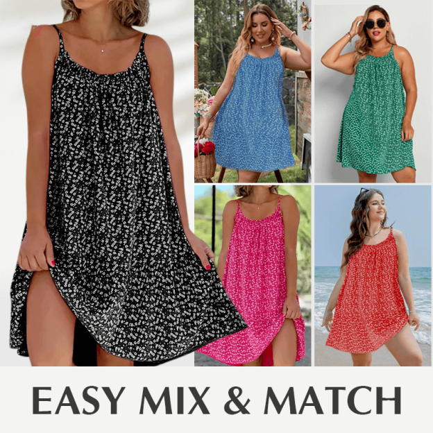 Floral Printed Camisole Dress-POIULTD
