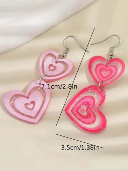Women's Valentine's Day Multi-Layered Love Design Versatile Fashionable Earrings-POIULTD