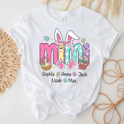 Easter Bunny Coquette Bow Gift For Family, Custom Grandma And Kids-POIULTD