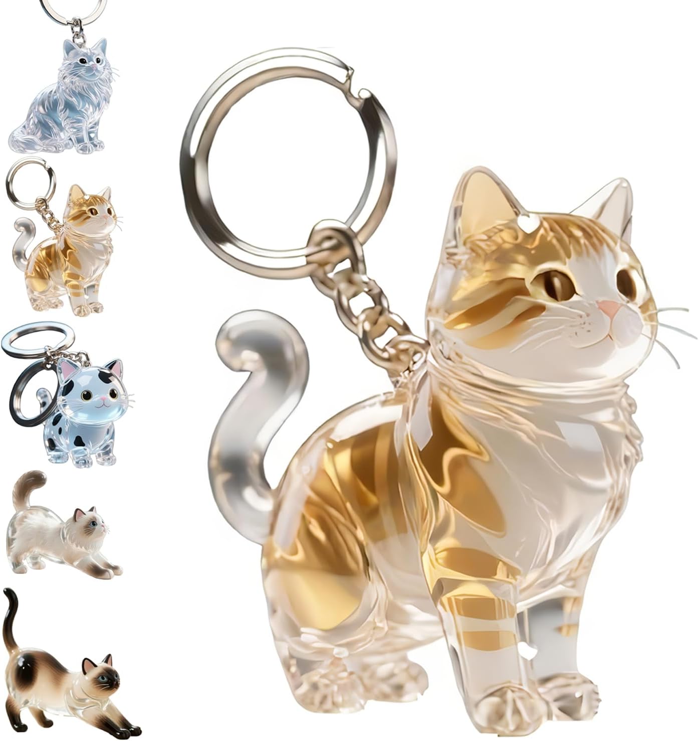 Wearable Pet Hair Memorial Jewelry: Pet Shaped Fur Keepsake Pendant for Cat & Dog Lovers, Grieving Pet Loss Gift (Necklace, Keychain, Collar Charm) (E)