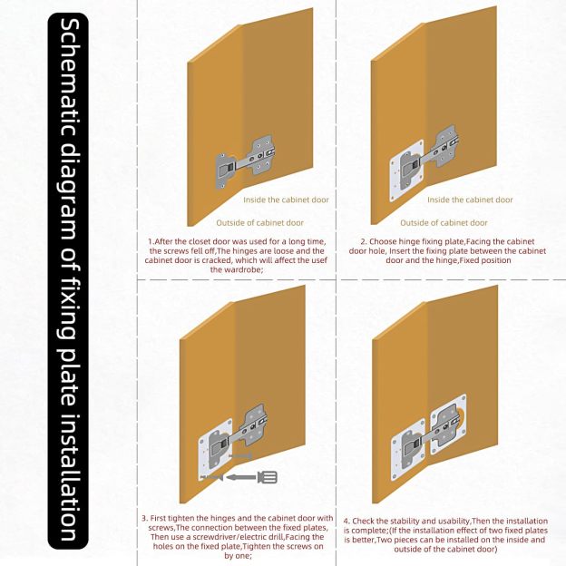 Repair piece for side hinge plate