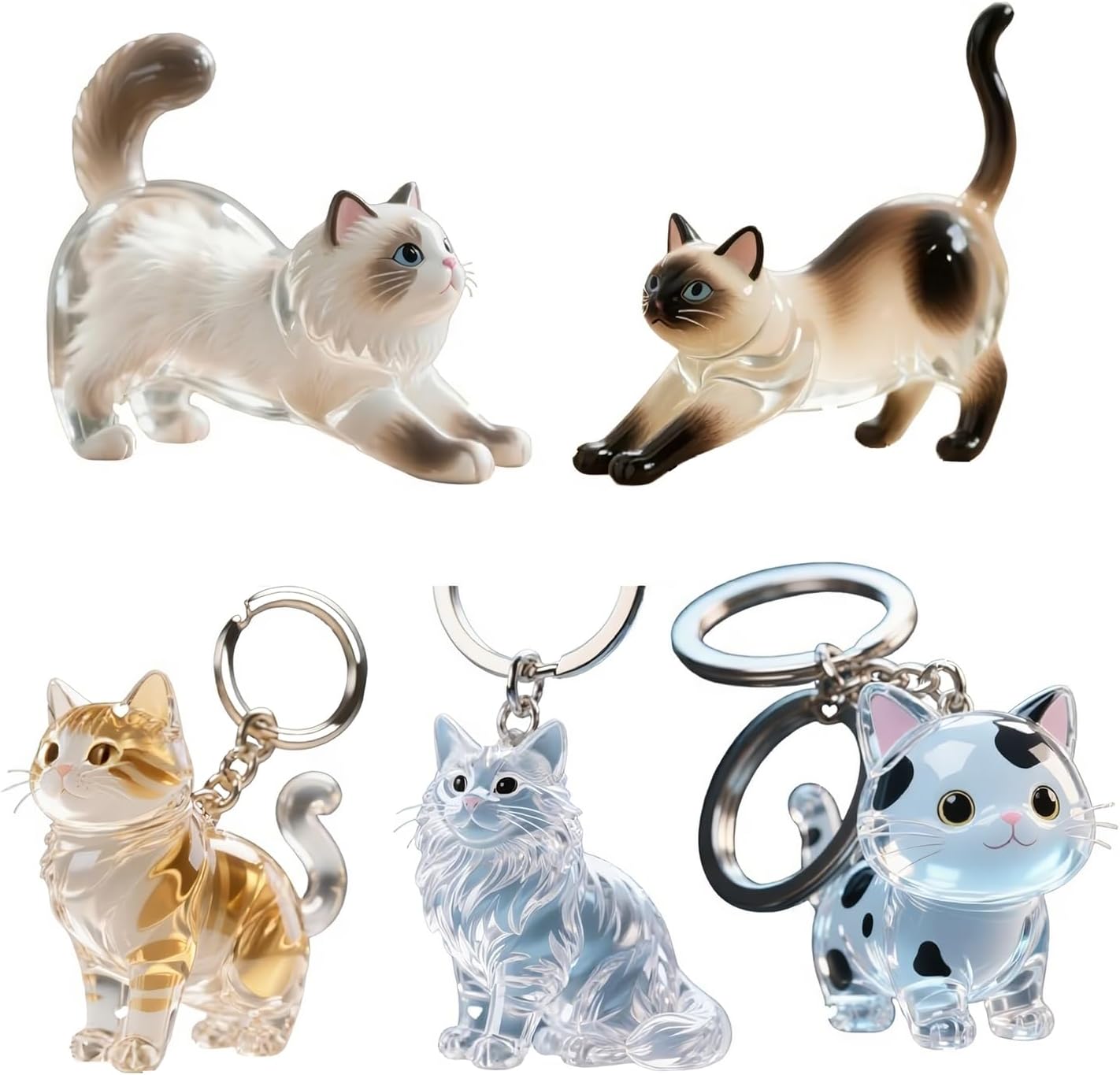 Wearable Pet Hair Memorial Jewelry: Pet Shaped Fur Keepsake Pendant for Cat & Dog Lovers, Grieving Pet Loss Gift (Necklace, Keychain, Collar Charm) (E)