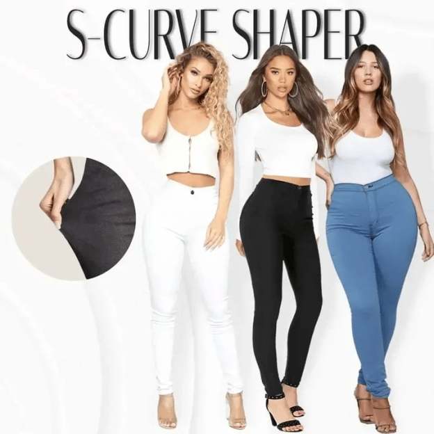 Luxe Stretch Butt Lift High Waist Tummy Slimming Plus-Size Denim Jeans Leggings-POIULTD
