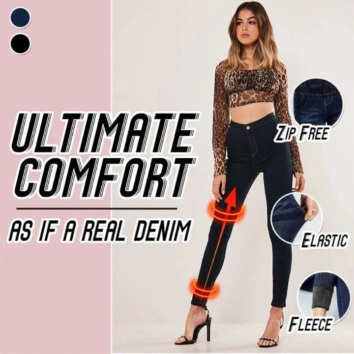 🌹Thermal Fleece-Jeggings aus Denim-POIULTD