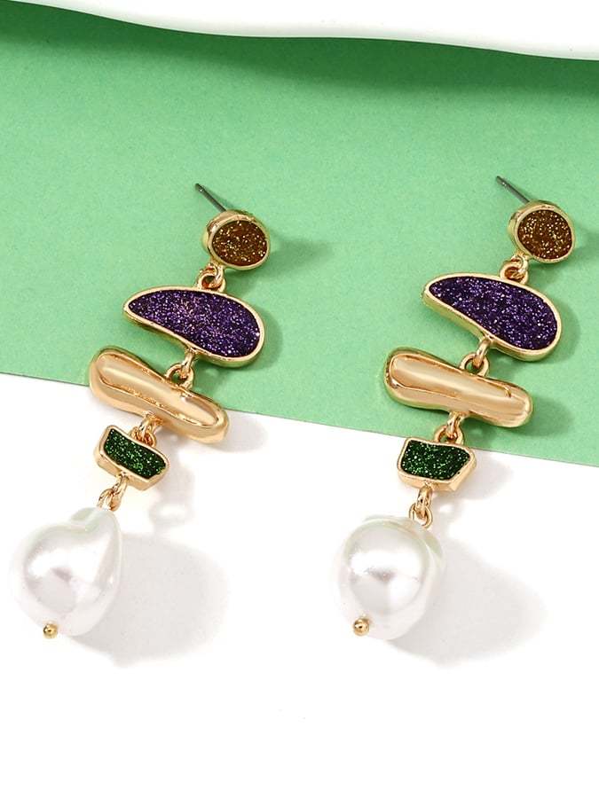 Ladies Carnival Pearl Fashionable Versatile Temperament Light Luxury Earrings-POIULTD
