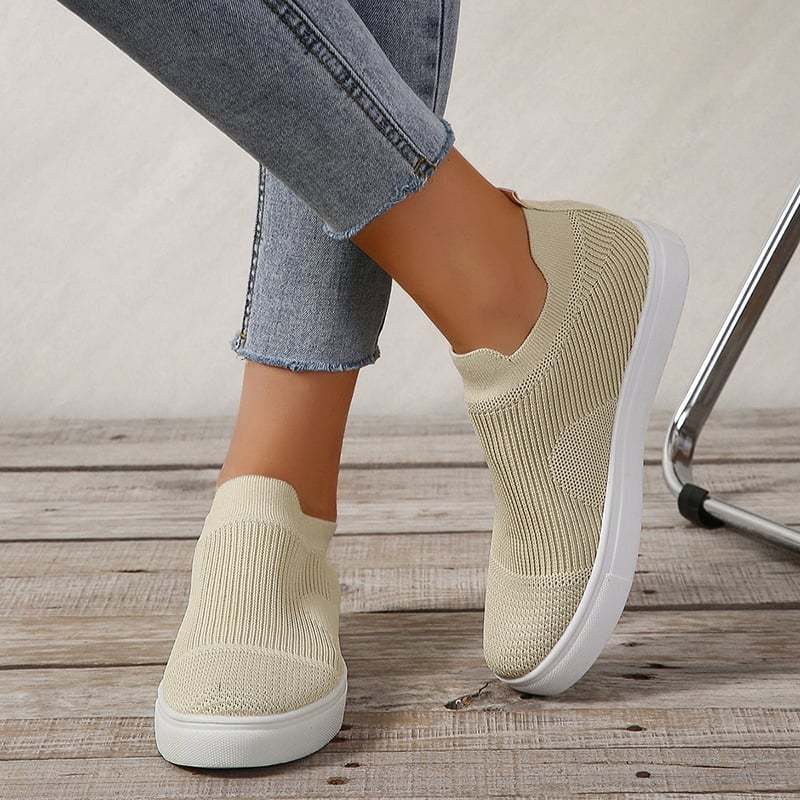 Casual Mesh Hollow Out Weave Women's Flat Shoes-POIULTD