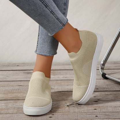 Casual Mesh Hollow Out Weave Women's Flat Shoes-POIULTD