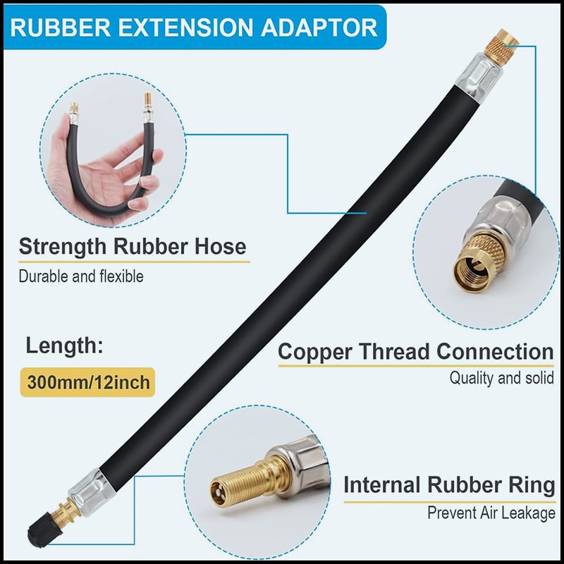 🔥Universal Flexible Tire Valve Extenders for Car, Motorcycle, RV, Truck, Bike, Scooter-POIULTD