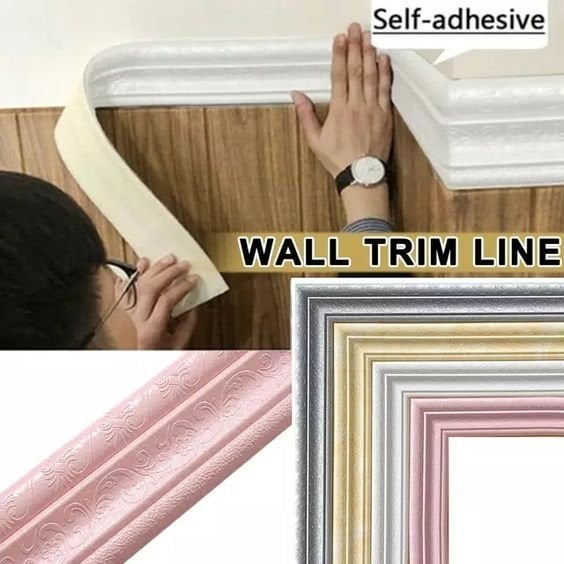 Self-Adhesive Environmental Protection 3D Wall Edging Strip (7.55 FEET/ROLL)