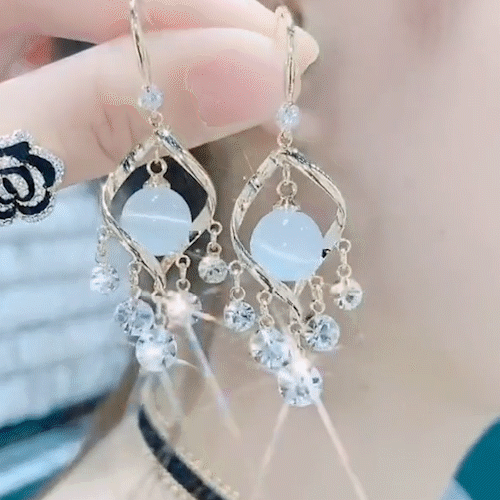 Super glitter tassel earrings-POIULTD