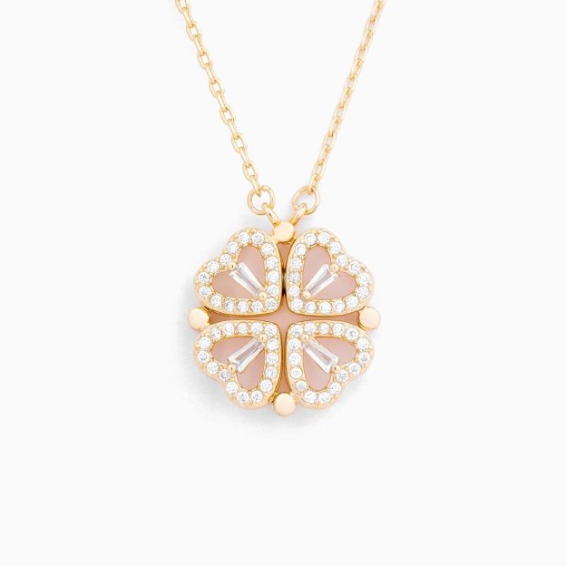 🔥 Last Day Promotion 48% OFF🎁Lucky Heart Sterling Silver Necklace WITH SIX ROSES💖-POIULTD