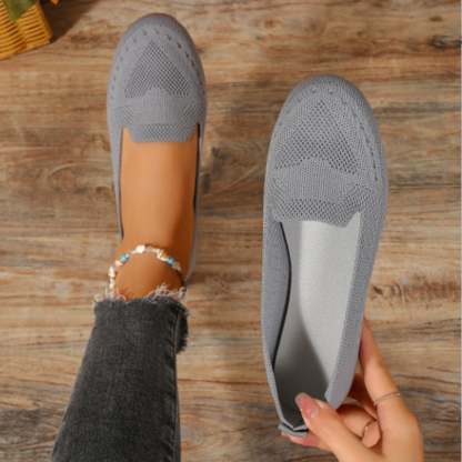 Casual Soft Sole Hollow Out Weave Women's Flat Shoes-POIULTD