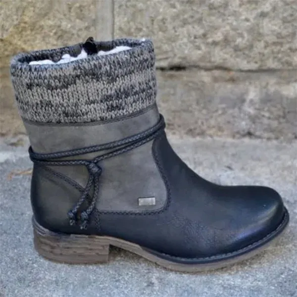 🔥Last Day Promotion 50% OFF - Women's Casual Vintage Leather Zip Boots