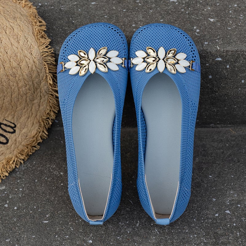 Casual Flower Hollow Out Weave Women's Flat Shoes-POIULTD