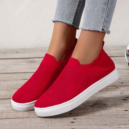 Casual Mesh Hollow Out Weave Women's Flat Shoes-POIULTD