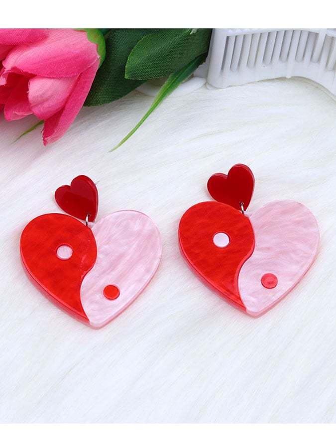 Valentine'S Day Love Acrylic Earrings For Women-POIULTD