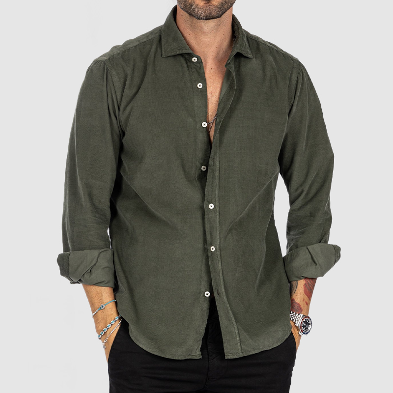 Men's Thin Everyday Corduroy Shirt-POIULTD