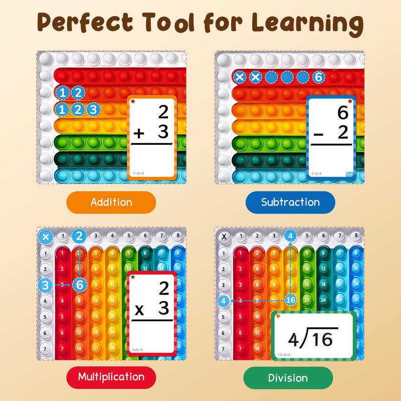 Math Fidget Toy, Math Game with Addition,Subtraction,Multiplication,Division Flash Cards or Time Table(Using age: 3+)-POIULTD