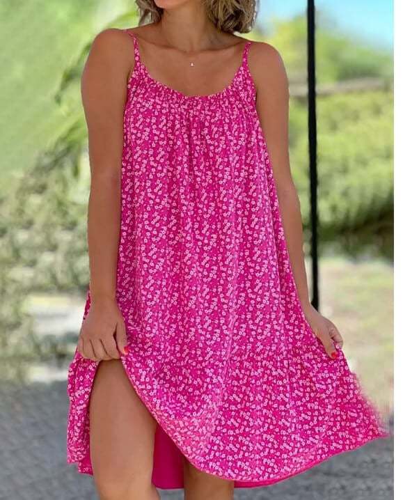 Floral Printed Camisole Dress-POIULTD