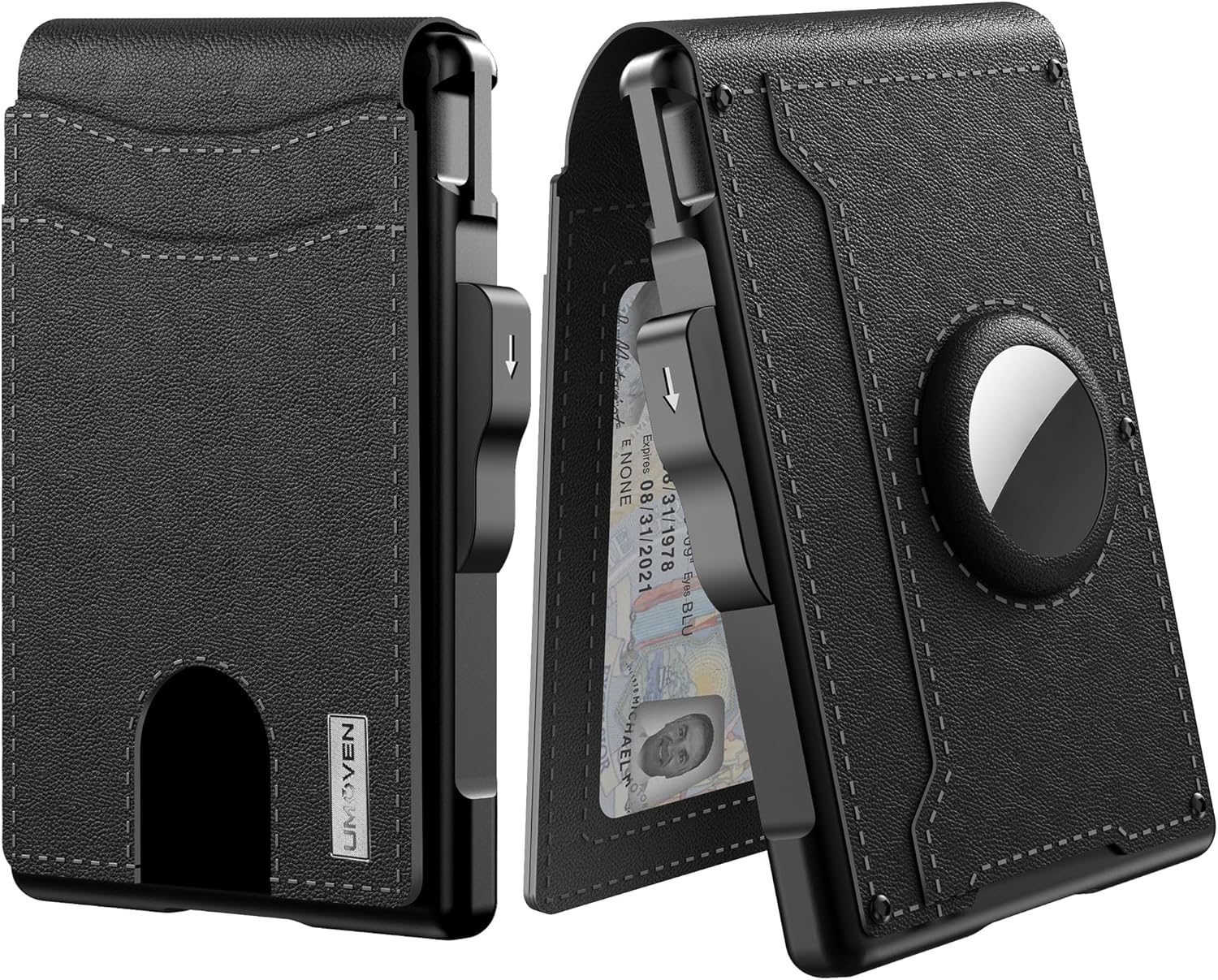 ✨ Wallet for Men - with Pop Up Aluminum Case Money Clip Slim Leather Slots Credit Card Holder RFID Blocking Bifold Minimalist Wallet-POIULTD