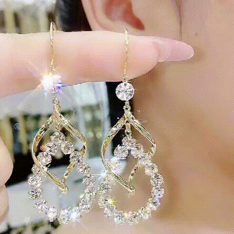 Water Drop Tassel Earrings-POIULTD