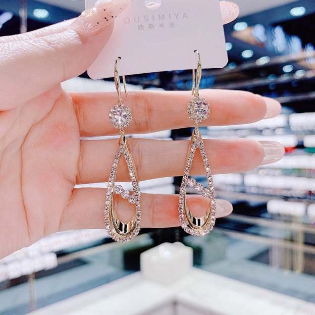 (🌸New Spring) Luxurious Full Diamond Drop Earrings-POIULTD