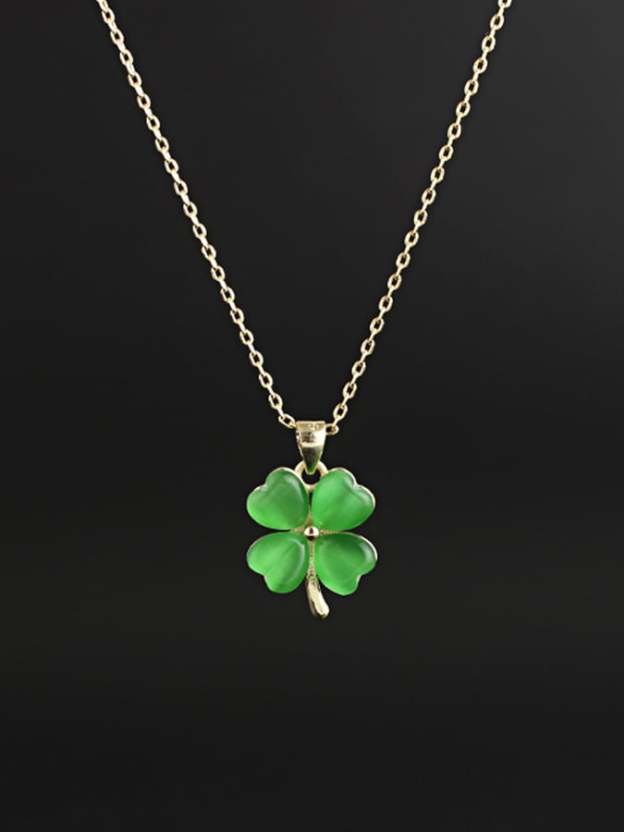 Women St. Patrick's Day Stylish Clover Pendant Necklace-POIULTD