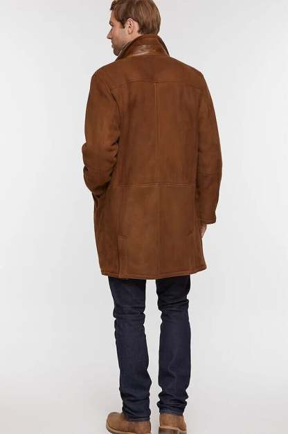 Men's mid-length loose woolen overcoat-POIULTD