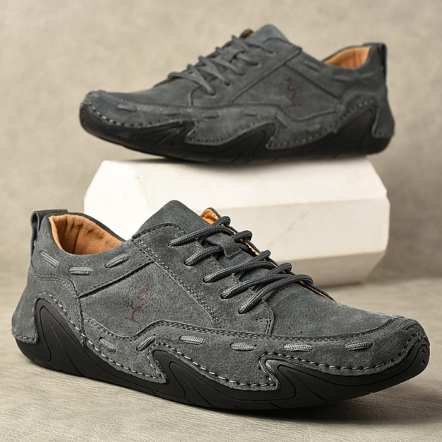 Men's Handmade Leather Shoes Soft Casual Sports Shoes-POIULTD