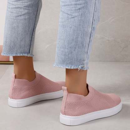 Casual Mesh Hollow Out Weave Women's Flat Shoes-POIULTD