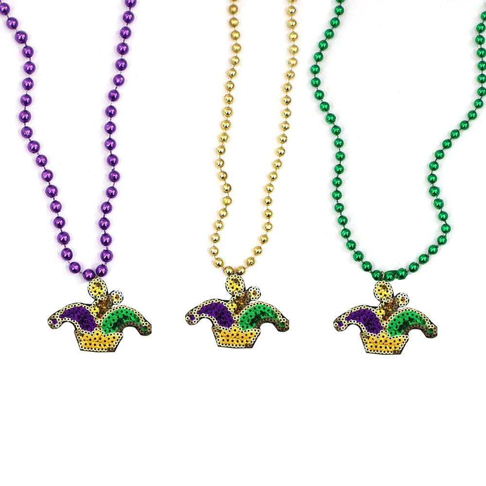 Unisex Mardi Gras Clown Necklace ( Contains 3 )-POIULTD