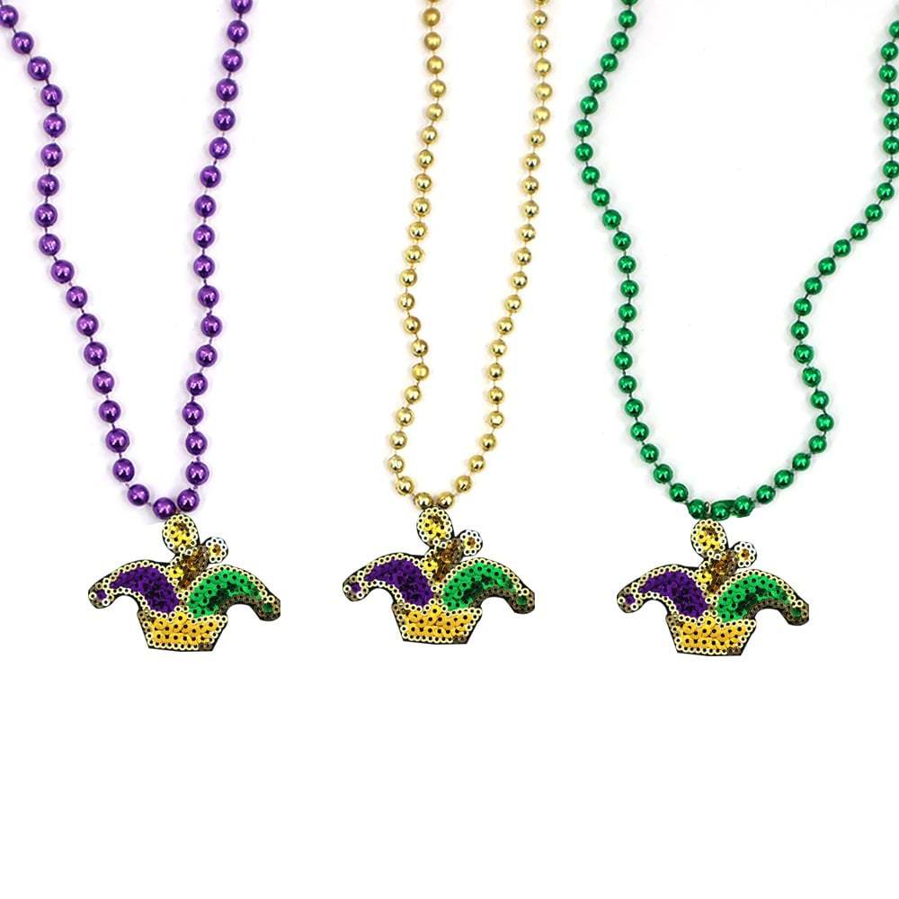 Unisex Mardi Gras Clown Necklace ( Contains 3 )-POIULTD